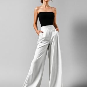 Wide Leg Crepe Trouser